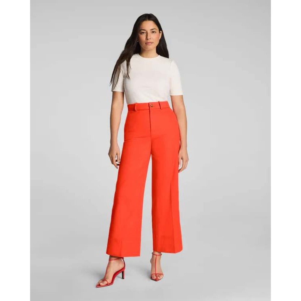 SPANX High-Rise Wide Leg Pants in Bright Orange-Red